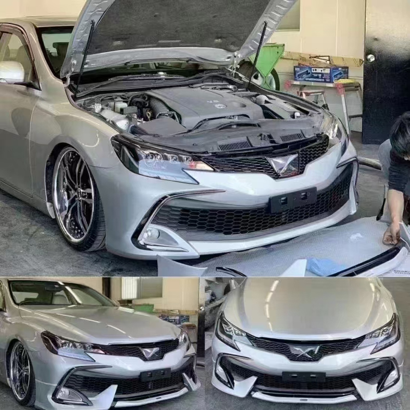 14-17 Models of the New Reiz Modified with Japanese-Style Mona Lisa Front Bumper, Front Body Kit, Front Lip, X-Mark Crystal Grille