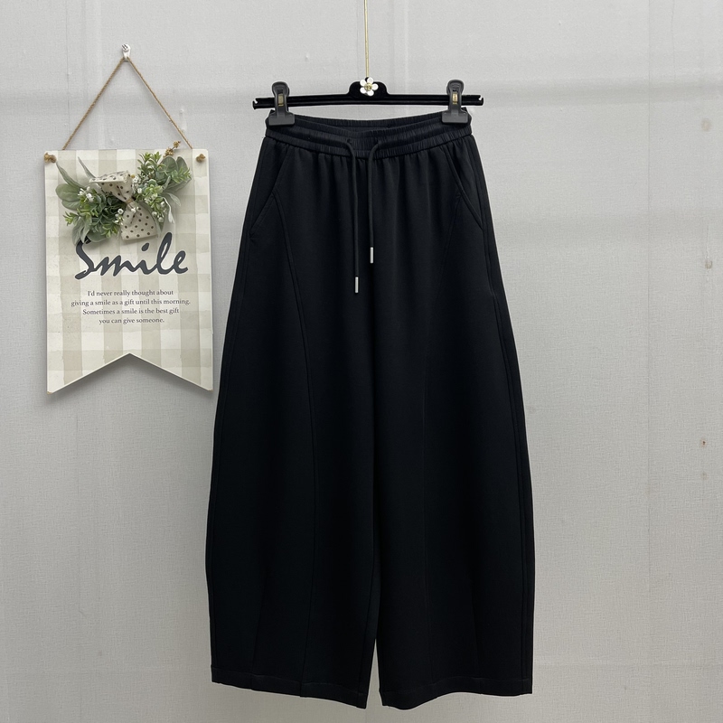 Popcorn Tree Bmhs8637 Summer Thin Air Cotton Mask Pants Loose Nine-Point Casual Pants Wide-Leg Balloon Pants
