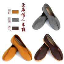 Non-slip breathable cotton and linen monk shoes Arhat shoes Soft sole single shoes Mens and womens spring and summer monk shoes Cotton shoes Nun shoes