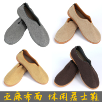 Linen breathable lay shoes Meditation shoes Monk shoes Monk shoes Single shoes Mens and womens spring summer and autumn Arhat shoes Buddhist supplies