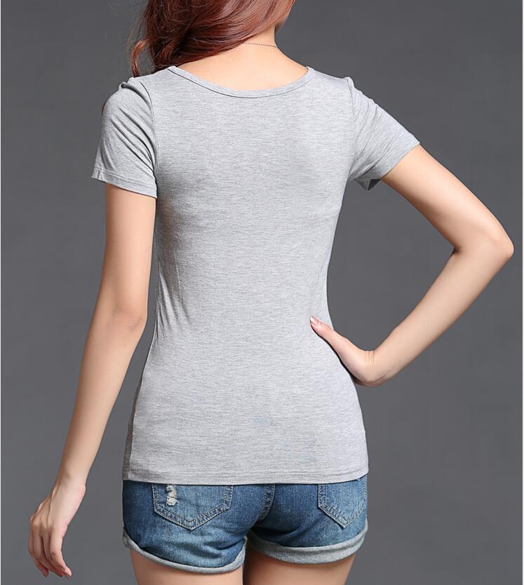 Phương thức bông vành đai ngực pad ngắn tay T-Shirt nữ miễn phí bra cup một nửa tay áo vest nhà đồ ngủ yoga