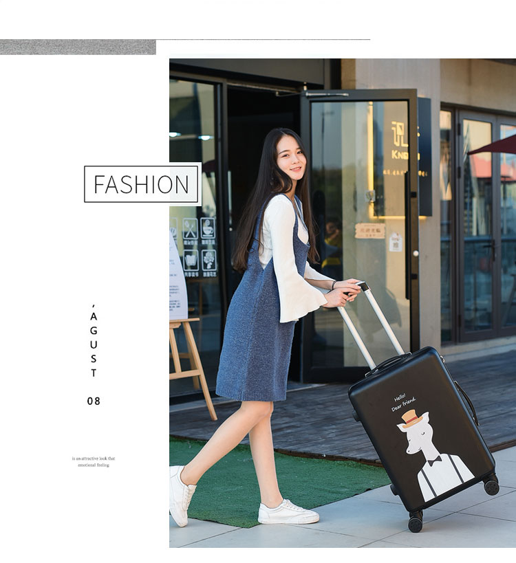 Phim hoạt hình in xe đẩy trường hợp nữ mật khẩu du lịch hộp 20 inch hành lý 24 hộp kéo 18 dễ thương nhỏ tươi tùy chỉnh tui du lich
