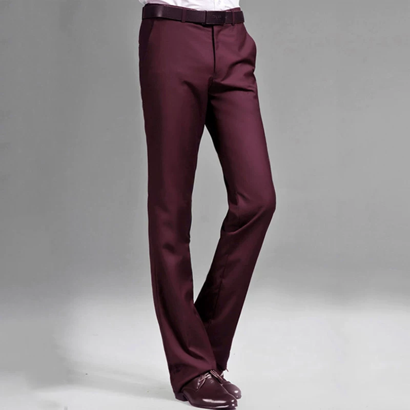 Ретро-осень эластичные расклешенные брюки, оверсайз, slim fit, свободный крой