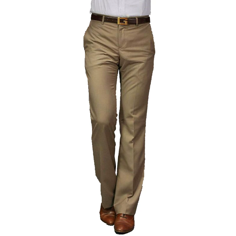 Ретро-осень эластичные расклешенные брюки, оверсайз, slim fit, свободный крой