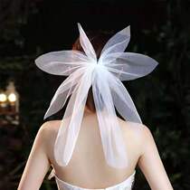 Ultra Fairy White Small Head Yarn Swan Wings Pleats Zou Head Yarn Corrugated Solid Styling Fluffy Hair Clip Accessories Headwear