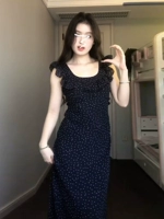 Летнее платье, длинная юбка, французский стиль, по фигуре