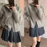 Трикотажная толстовка с капюшоном, шерстяной весенний свитер, куртка, изысканный стиль, тренд сезона