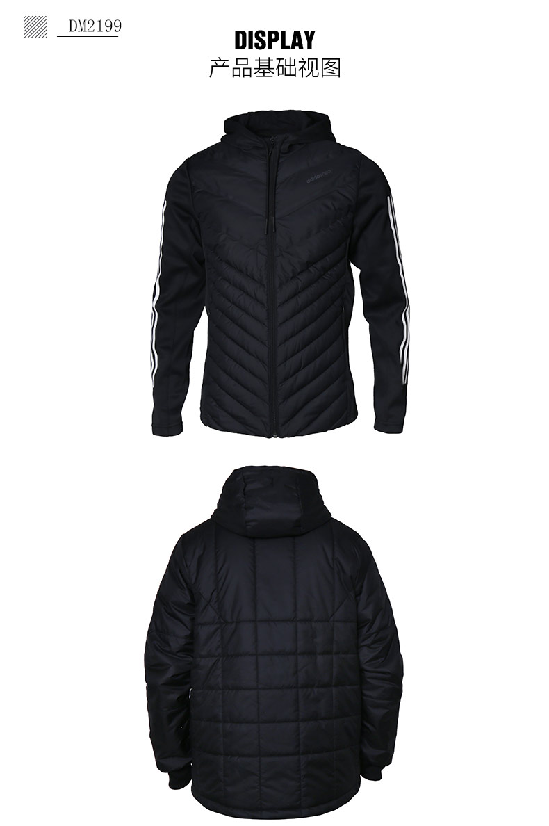 Adidas nam 2018 mùa thu và mùa đông mới ngoài trời vải cotton ấm áp thể thao đào tạo quần áo cotton BQ6800 áo phao béo nam