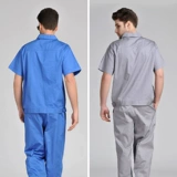 Хлопковые летние тонкие нарукавники для работы, комплект, синяя износостойкая униформа медсестры, короткий рукав