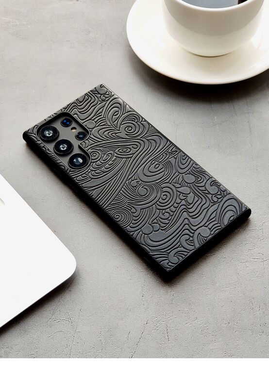 Embossed Premium WAVE Genuine Leather S24, S24 Plus, S24 Ultra, S23, S23 Plus, S23 Ultra, S22, S22 Plus, S22 Ultra, Note 20