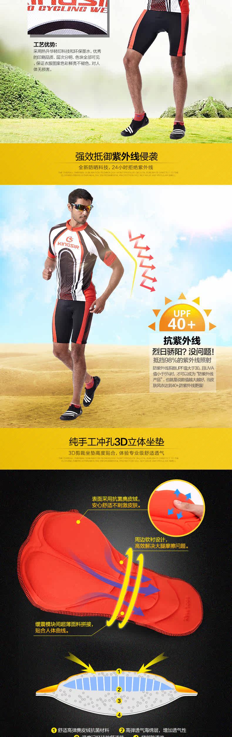 Tenue de cyclisme mixte KINGSIR - Ref 2229739 Image 9