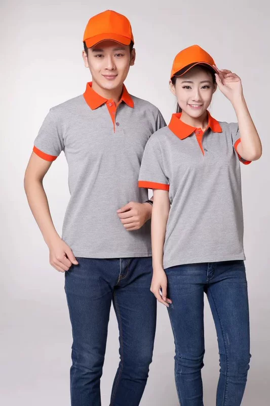 Áo liền quần mùa hè áo thun tùy chỉnh ngắn tay áo polo nam cotton và phụ nữ dụng cụ in logo tùy chỉnh