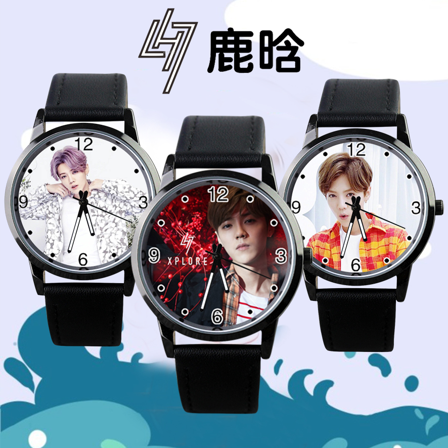 Deer Han EXO's early morning Deer Watches concert album on the same table Leisure Japan-South Korea male and female quartz watches