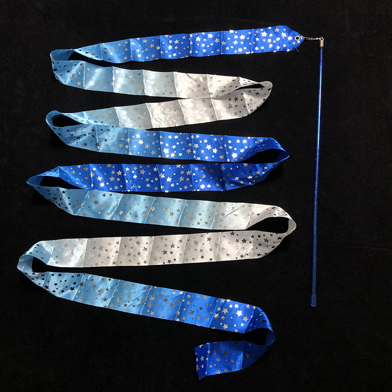 Children's dance ribbon art Gymnastics color with adult floating ribbon dancing silk with seven colorful kindergarten performance props