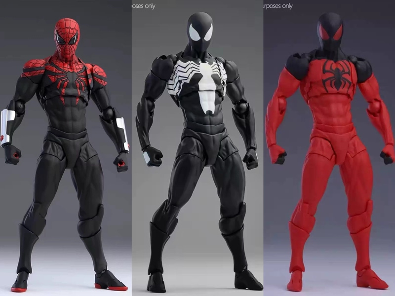 Mess Toys Zhang Pak Ultimate Spider-Man Black Neighbor Symbiote Spider-Man Articulated Action Figure