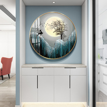 Crystal porcelain painting light luxury porch hanging painting round modern simple corridor aisle wall decoration painting Nordic wind into the house