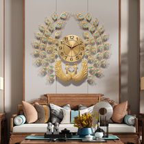 Light luxury metal Peacock Clock Clock Clock living room creative art Fashion Home personality electronic clock quartz clock