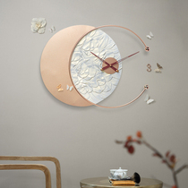 Household clock decoration Nordic light luxury decoration wall clock living room fashion clock wall hanging creative personality art atmospheric clock