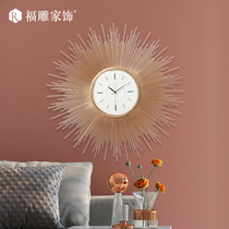 Light luxury decorative wall clock Creative personality living room household clock art clock Barber shop decoration sun clock