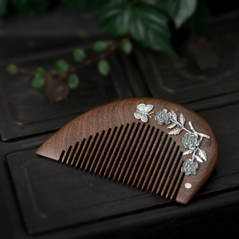 Rose Garden Honolulu 925 Retro Rose Butterfly Anti - static Chinese Fenghai comb comb