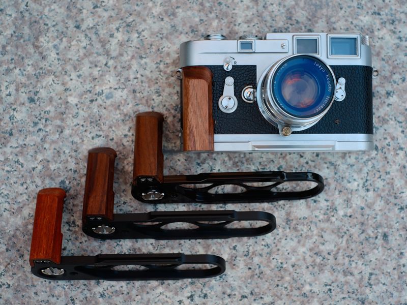 Leica M1 M2 M3 M4 M6 M7 Ma Mp Film Camera Universal Brass Black Lacquer Solid Wood Handle