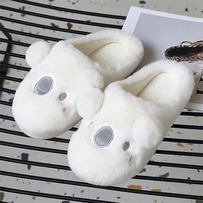 Japanese GP net red cotton slippers female winter plush cute non-slip warm cartoon couple household slippers