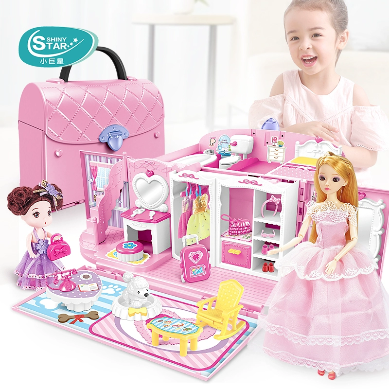 Cô gái Đồ chơi Cô gái Búp bê Mạnh Bao Barbie Công chúa Nhà Set Dream Mansion Biệt thự Túi xách Hộp quà tặng - Búp bê / Phụ kiện