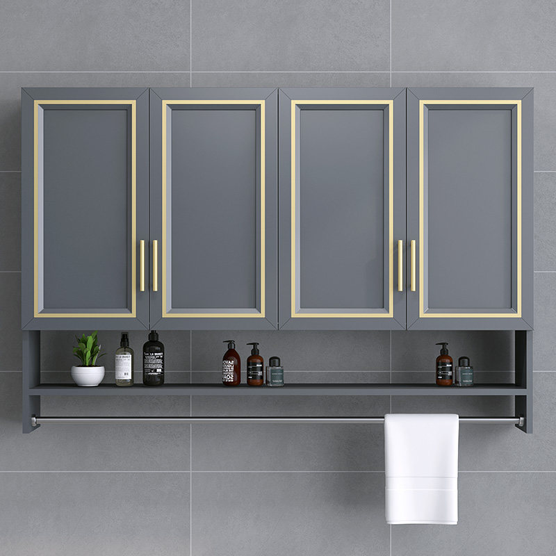 Stainless steel hanging cabinet kitchen storage cabinet hanging cabinet balcony bathroom wall cabinet space aluminum custom-made