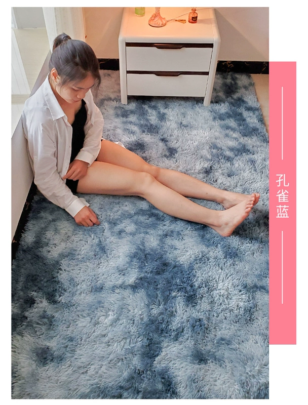 Bắc Âu gió tie-nhuộm đầu giường thảm phòng khách phòng ngủ cô gái cloakroom tròn variegated gradient mat mat - Thảm thảm lót phòng ngủ