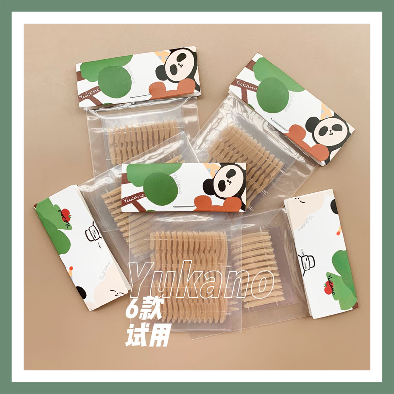 yukano 6 models of hybrid double eyelids with single face i.e. stick lace mesh pattern natural invisible