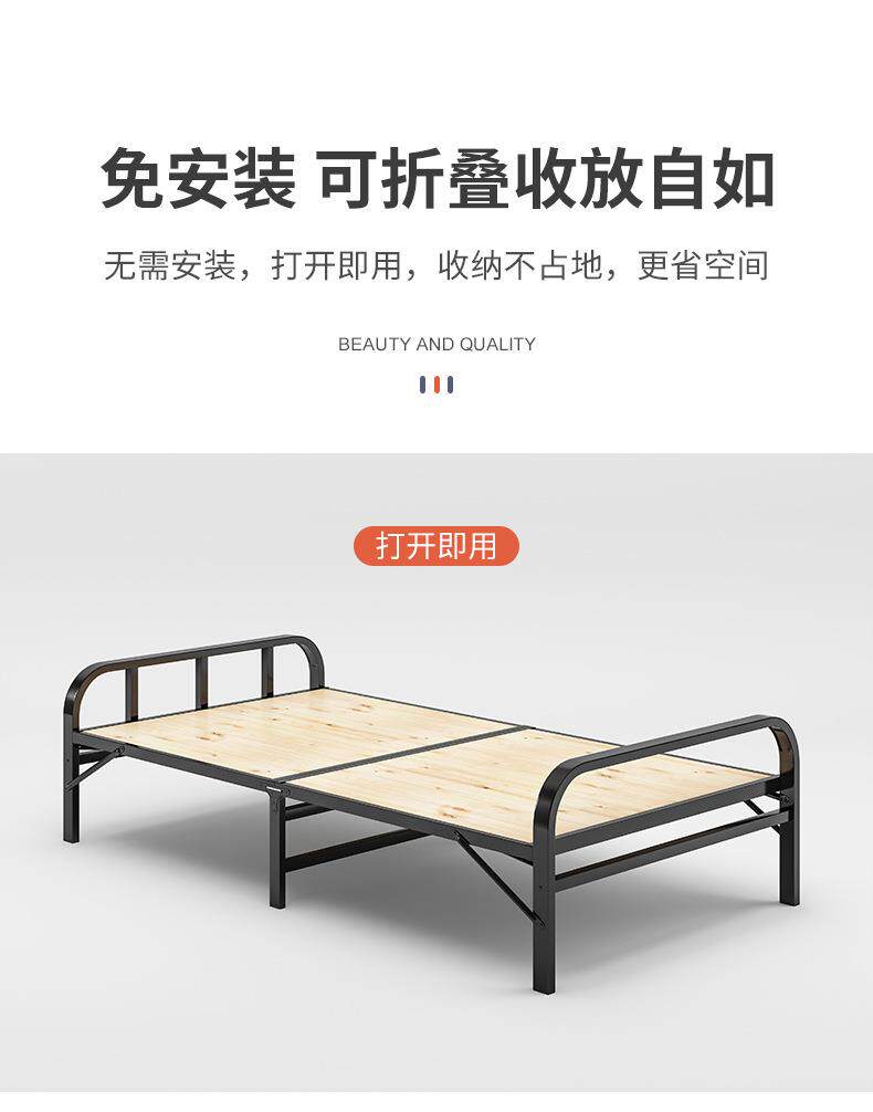 Принадлежности для шитья 折叠床单人双人1米1.2米家用出租房经济型小床简易铁架竹床硬板床 European style flower