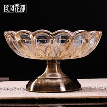 European fruit plate set home fruit plate accessories creative modern crystal glass key storage plate fruit plate