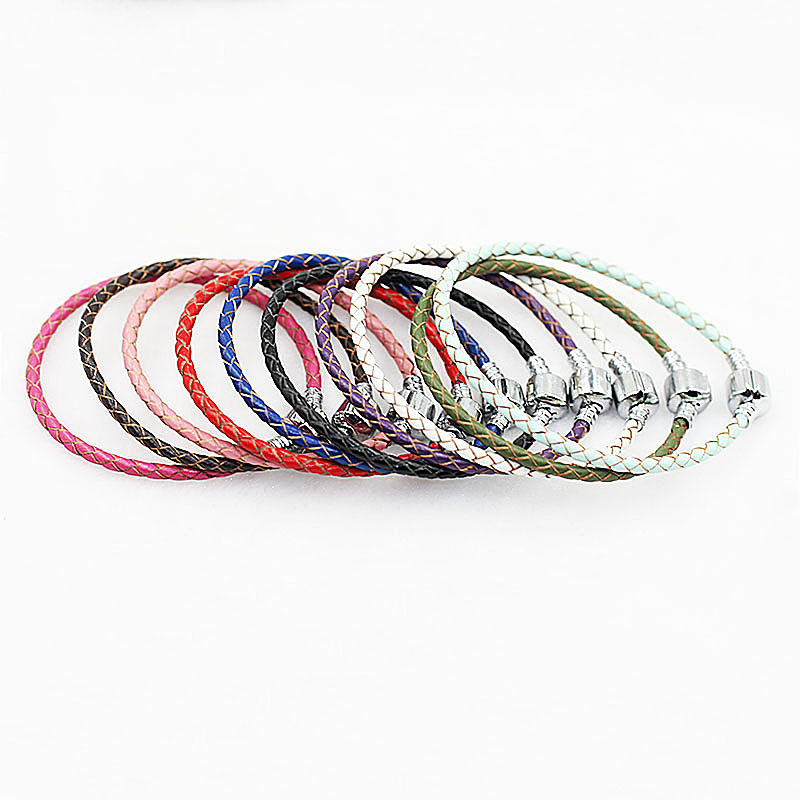 DIY Jewelry Accessories Genuine Leather Pan Bracelet Imported Cowhide Leather Bracelet 3mm Leather Cord Can Be Used to String Multiple Glass Beads