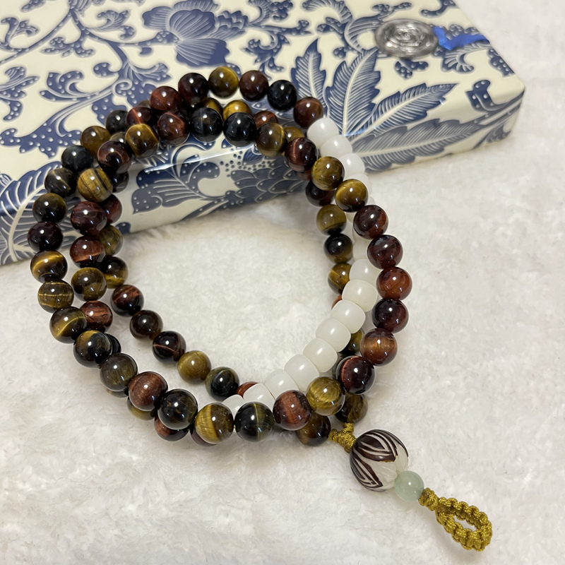 Dojimi tiger eye stone bodhi son long neck mobile phone lanyard lanyard hanging jewelry men and women antique jewelry