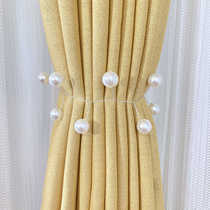 Pearl-embellished curtain straps rhinestone magnetic buckles living room punch-free curtain clips simple buckles drawstrings and ropes