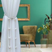  Magnet pearl curtain strap Modern simple ABS curtain buckle punch-free strap storage belt adjustable size