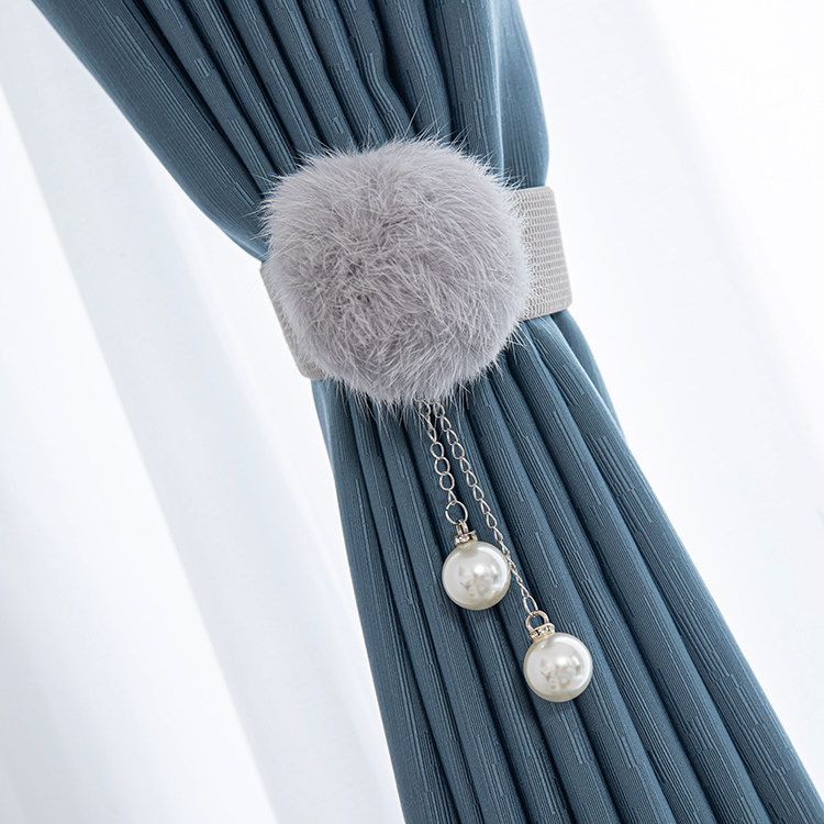 Pearl Light Lavish Curtain Strap Fur Ball Flow Su Contained with sample room Decorated Curtain Buttoned Yarn Curtain Rope accessories