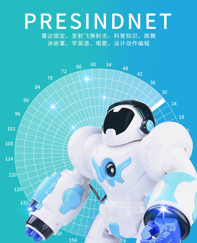 Trẻ em robot điện đồ chơi giáo dục sớm thông minh cảnh sát cơ khí điều khiển từ xa bé trai sạc 3-6-8 tuổi