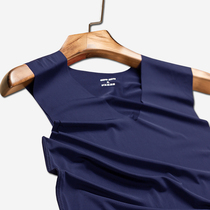 Ice silk seamless mens vest mens tide summer slim size youth sports hurdles sleeveless underwear undercover sweatshirt