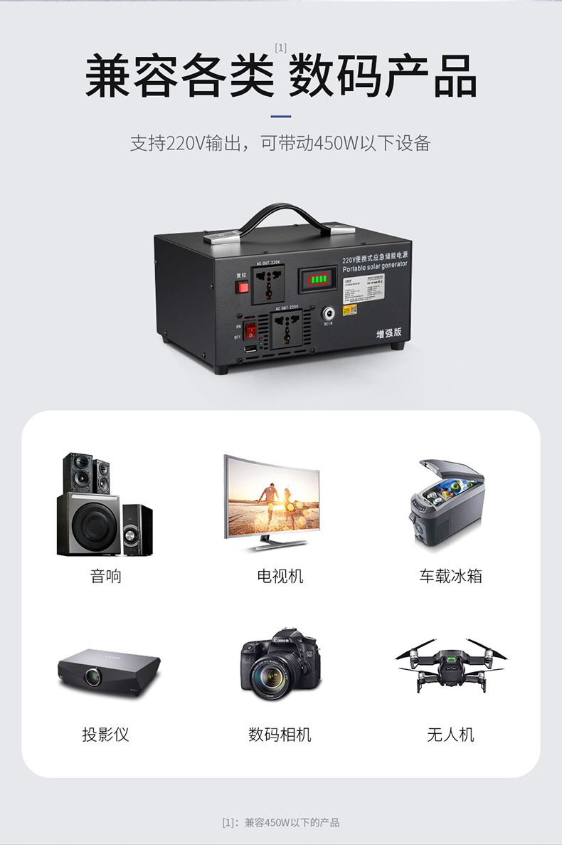 Bei như đặc biệt có công suất lớn ngoài trời di động điện 220V 500W điện gian hàng xách tay UPS backup hộ gia đình nói chung pin xe khẩn cấp liên tục máy tính xách tay sạc Po - Ngân hàng điện thoại di động sạc dự phòng nhanh