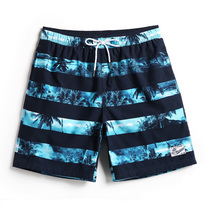 Gailangxia mens beach pants plus size loose seaside resort with trendy shorts five-point flat corner swimming trunks