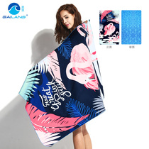 Cover waves fast dry bath towel travel beach towel pad towel outdoor swimming sports towel male absorbent adult swimming towel fast drying