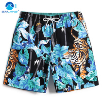 Gailang seaside holiday tiger print beach pants men quick-drying loose casual shorts with lined lined boxer swimming trunks