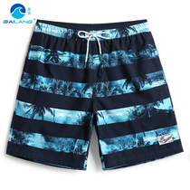 Gailang seaside beach pants mens quick-drying loose stripes five-point hot spring pants swimming five-point swimming pants with lining