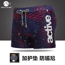 Cover waves anti-embarrassing swimming trunks men waterproof fashion swimming trunks flat Corner beach pants quick-dry hot spring swimming pants men