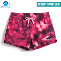 Gailang seaside holiday four-sided elastic quick-drying womens beach pants printed running pants winter hot spring pants quick-drying shorts