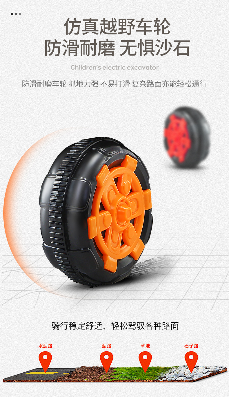 可以骑行的挖掘机 儿童玩具车 图3