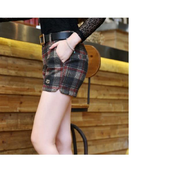 Quần short len ​​nữ mùa thu đông 2018 phiên bản Hàn Quốc mới của quần lửng cạp cao hoang dã shop quần áo nữ