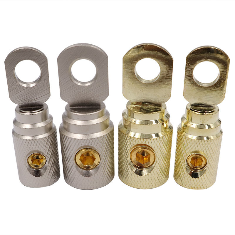 Car Audio Modification Wire Power Supply O-Type Terminal Block High-Quality Pure Copper Gold-Plated Solder-Free High-Power Connector
