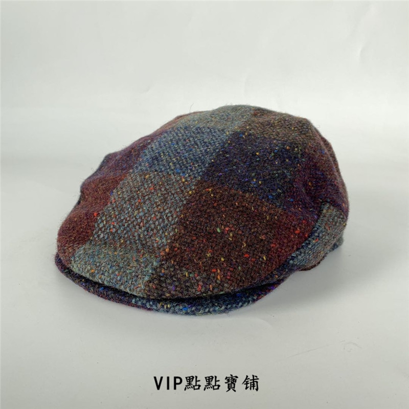 UK imports Ireland to make male and female colorful coarse flowers, retro Inron flat top hat Berehat forward cap